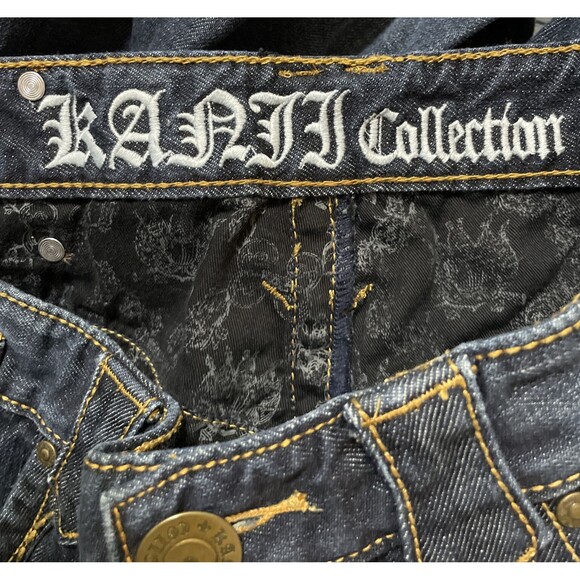 Kanji Collection Mens Blue Denim Streetwear Jeans Size 36x31 100% Cotton - Picture 8 of 10